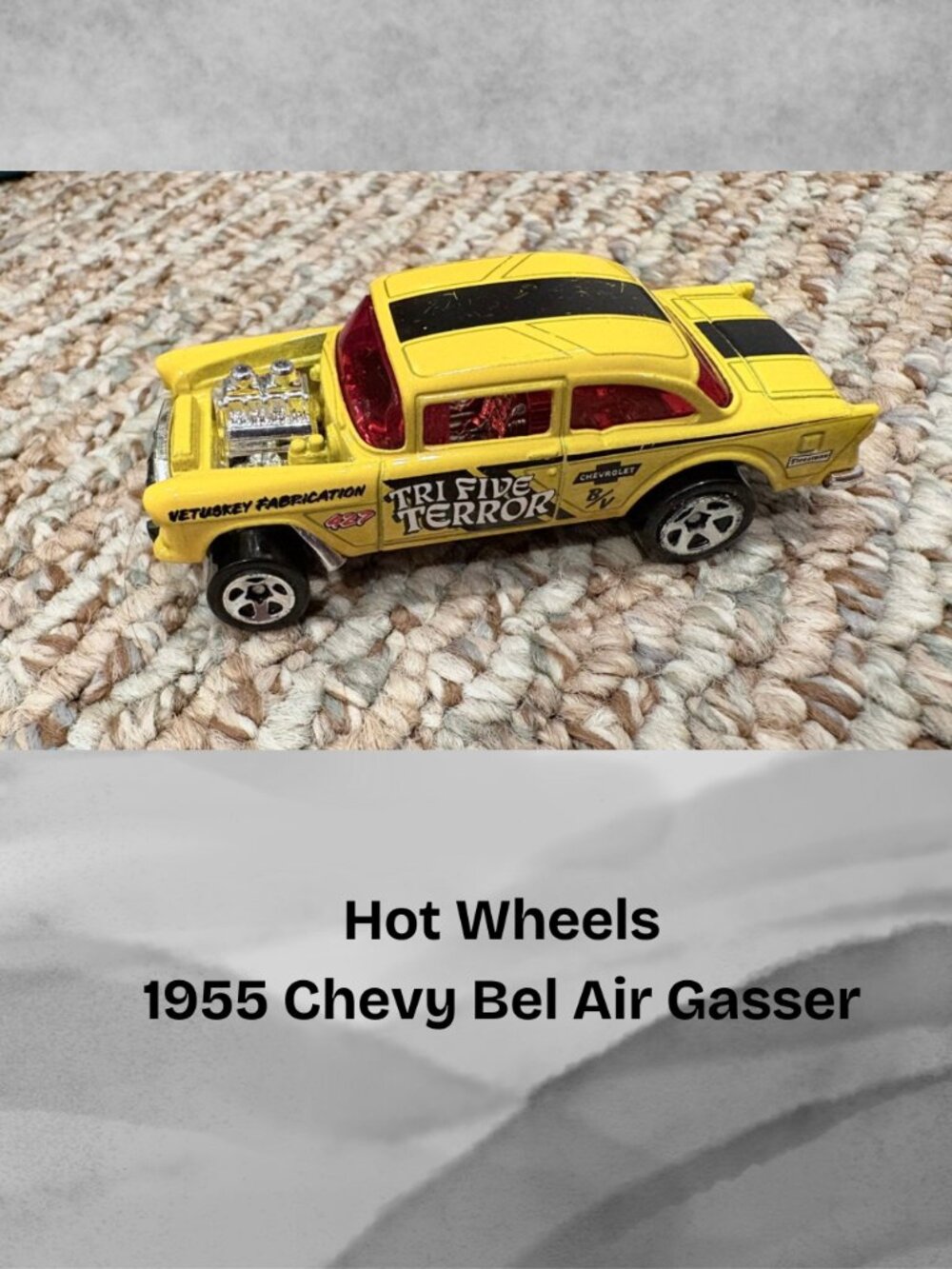 Hot Wheels 1955 Chevy Bel Air Gasser "Tri-Five Terror" Die Cast
